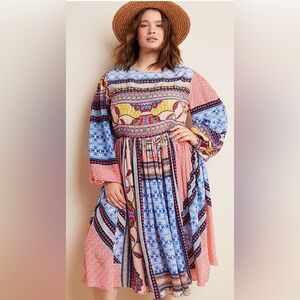 Anthropologie Bhanuni by Jyoti Bohemian Long Sleeve Dress - Multicolor